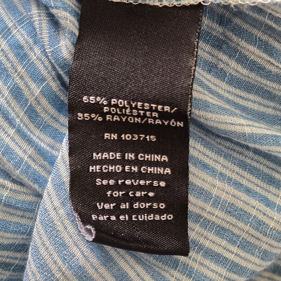 Zac & Rachel Blue And White Striped Womens Medium Blouse - Picture 8 of 10